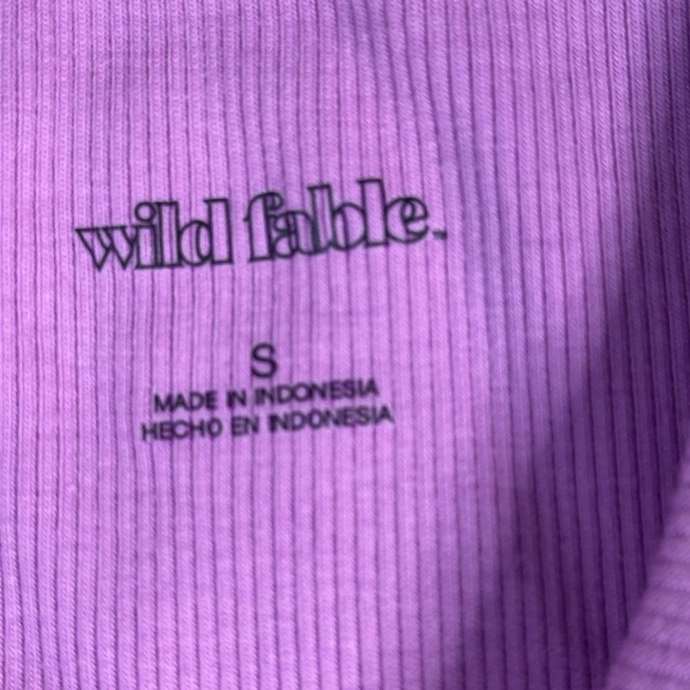 Wild Fable‎ Ribbed High Neck Crop Tank Purple NWT (S) - Picture 2 of 8